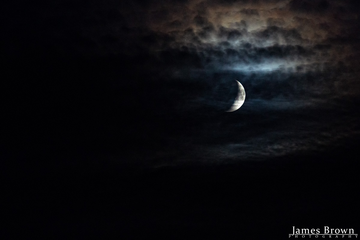Waxing crescent moon (26.9% illuminated): James Brown
